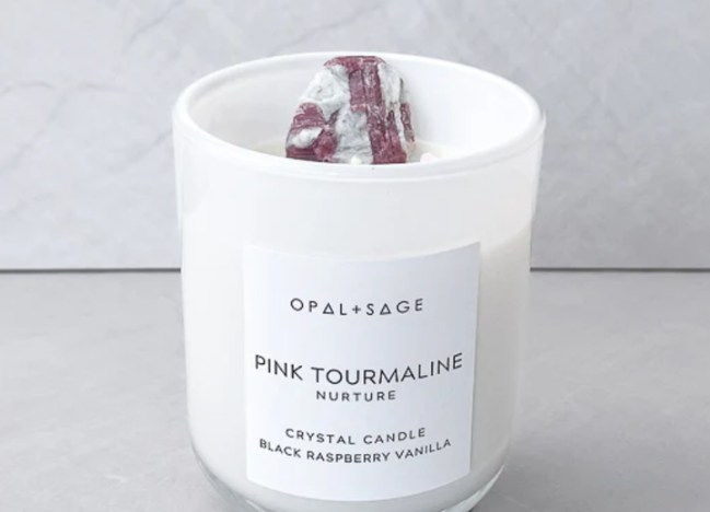 Opal & Sage - Pink Tourmaline Candle