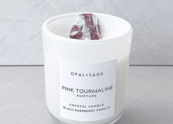 Opal & Sage - Pink Tourmaline Candle