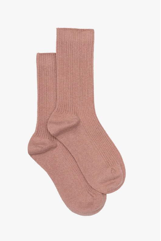 Antler - Blush Ribbed Lurex Sock