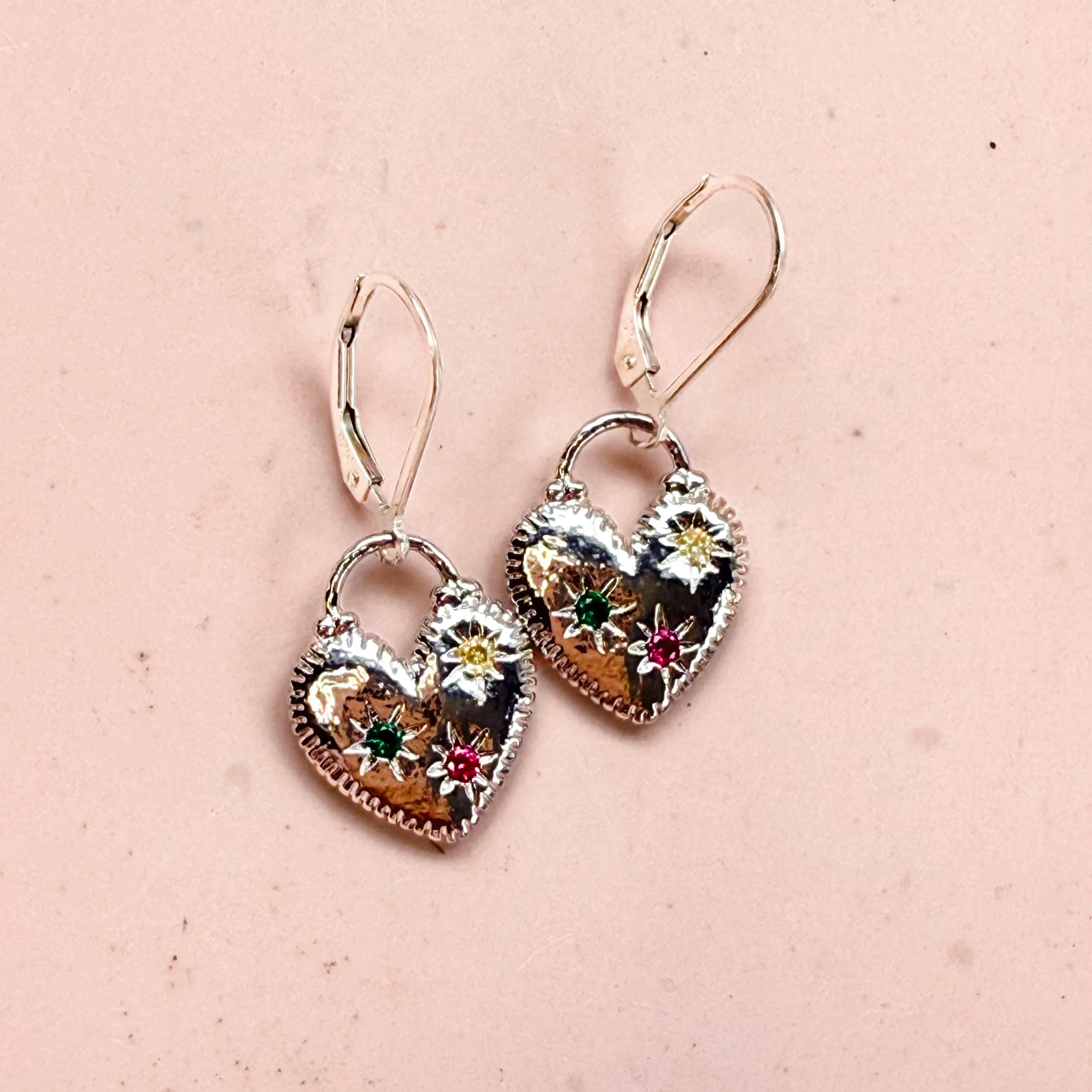 Petal Studios Silver Gem Hearts