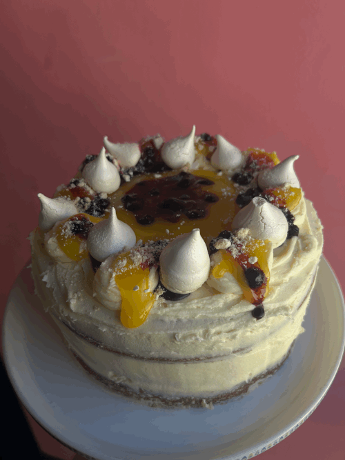 Lemon Curd & Blueberry Cake